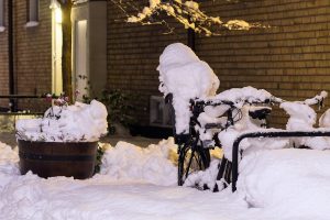bicycle under snow